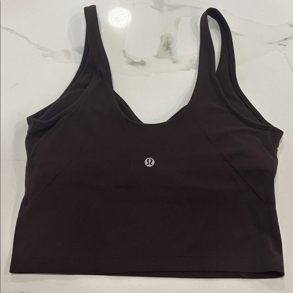 Lululemon Size 6 French Press Brown Crop Align Tank - Picture 2 of 2